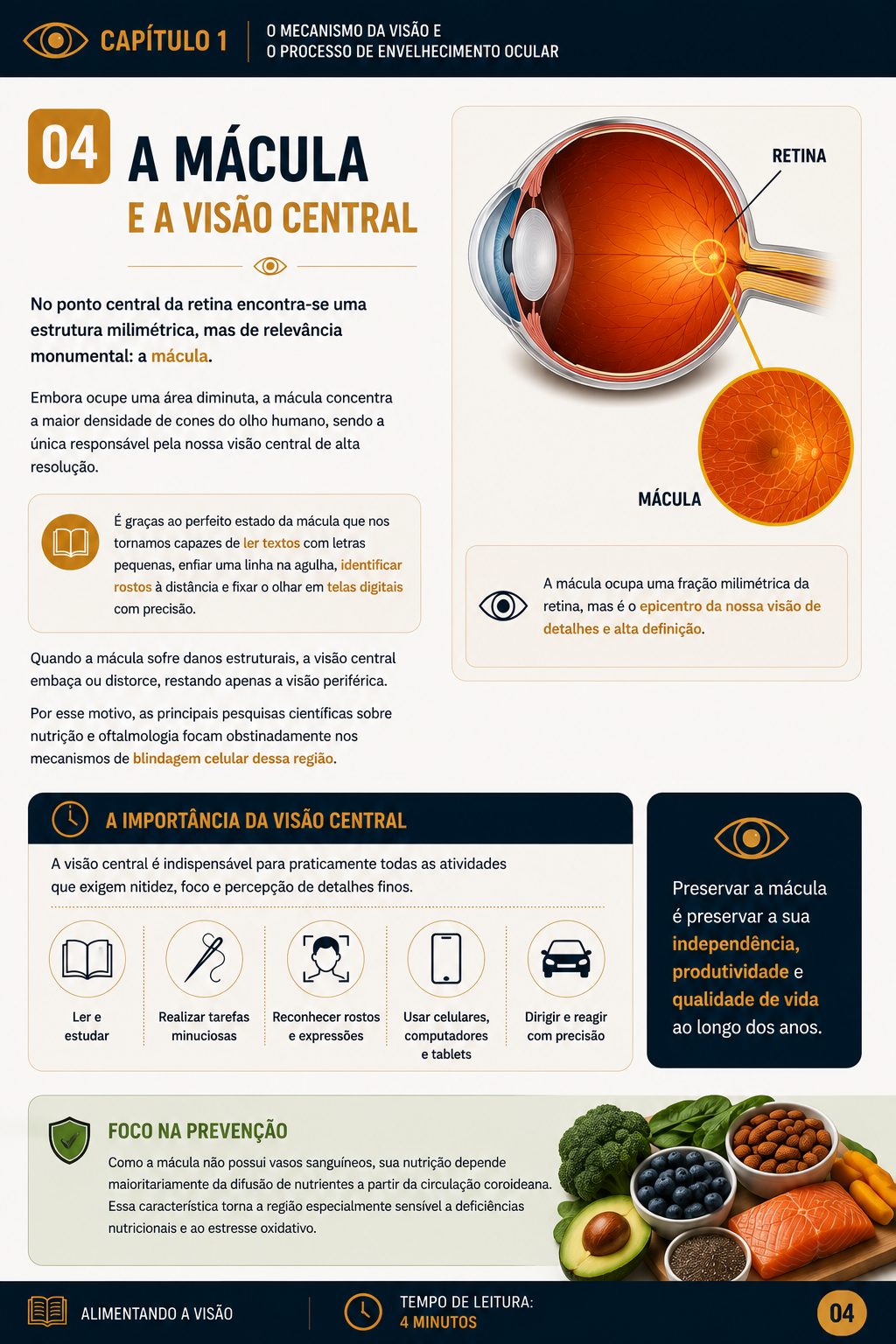Página do ebook sobre a retina